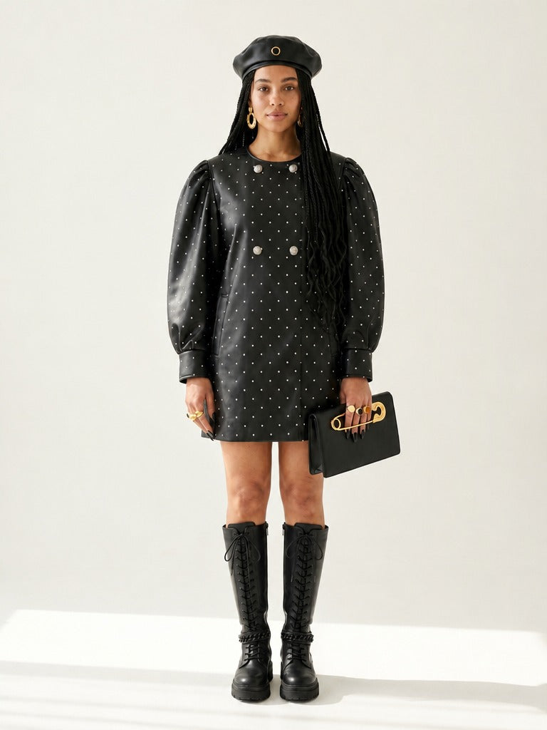 Audacious Dot PU Leather Jacket
