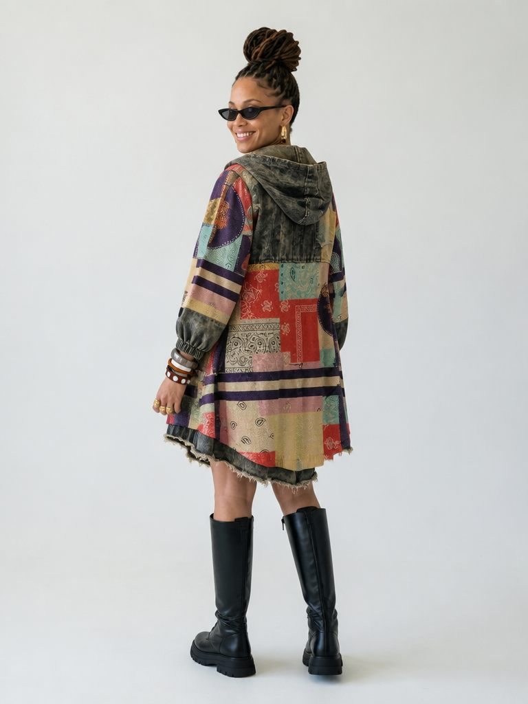 Adventurous Patchwork Denim Jacket