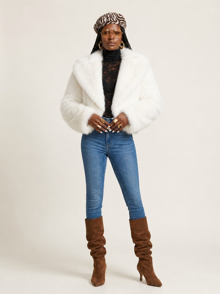 Audacious Faux Fur Short Jacket