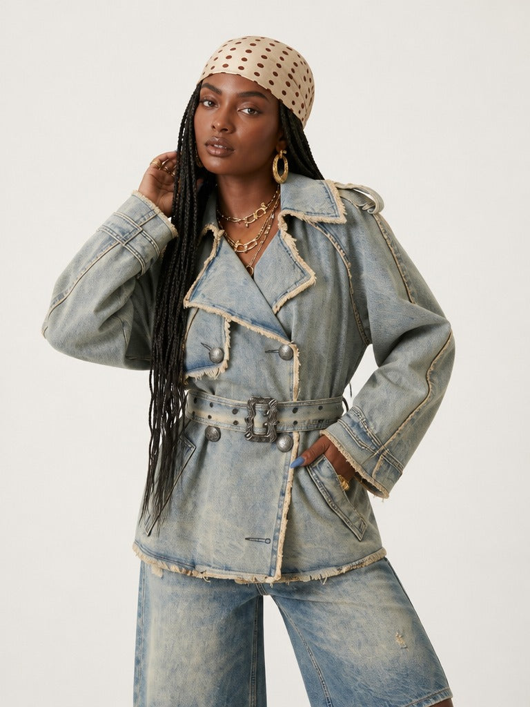 Adventurous Ripped Denim Jacket