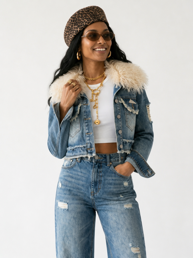 Fierce Faux Fur Patchwork Jacket
