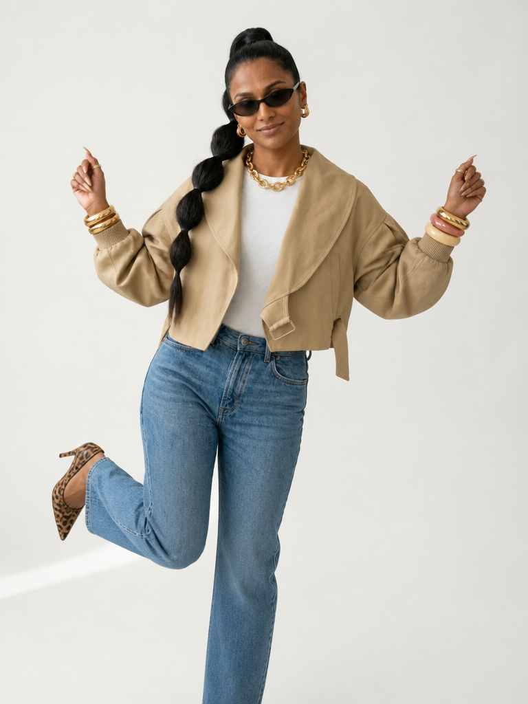 Confident Batwing Cropped Jacket