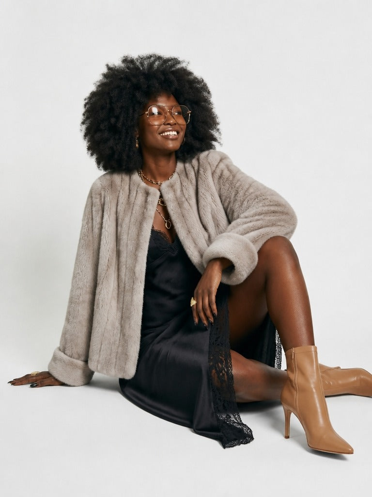 Elegant Faux Fur Short Jacket