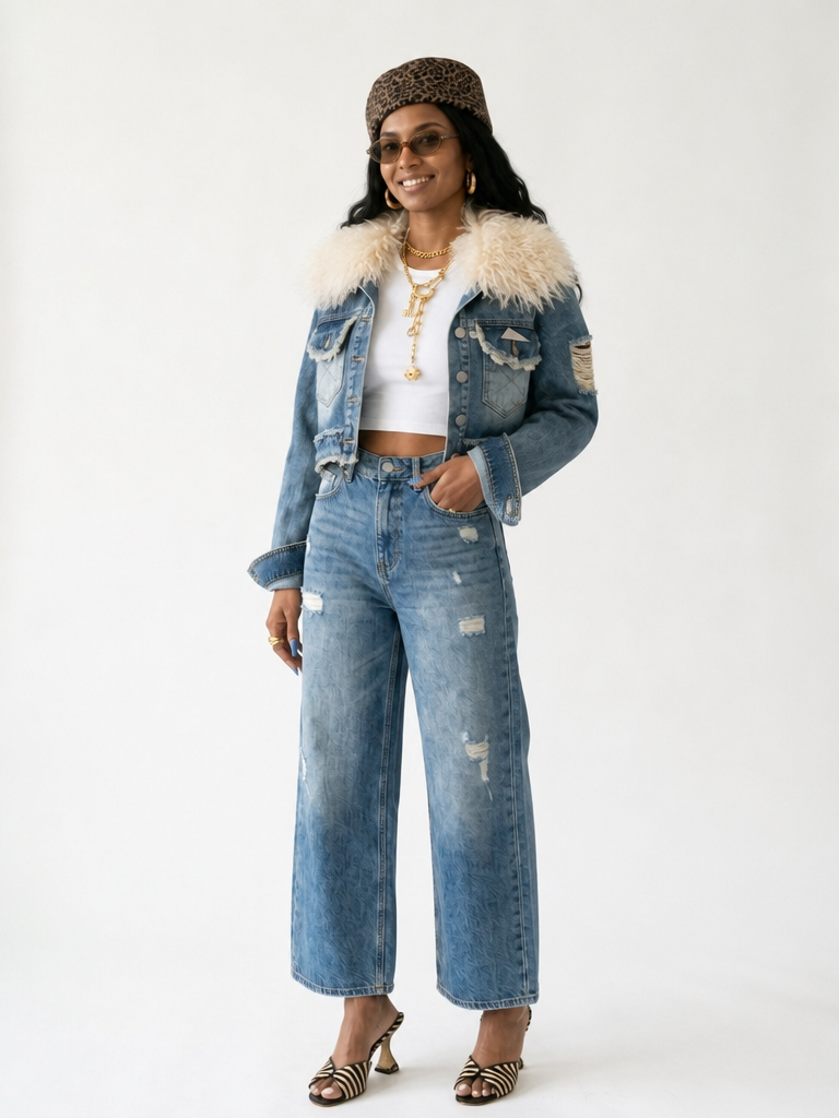 Fierce Faux Fur Patchwork Jacket