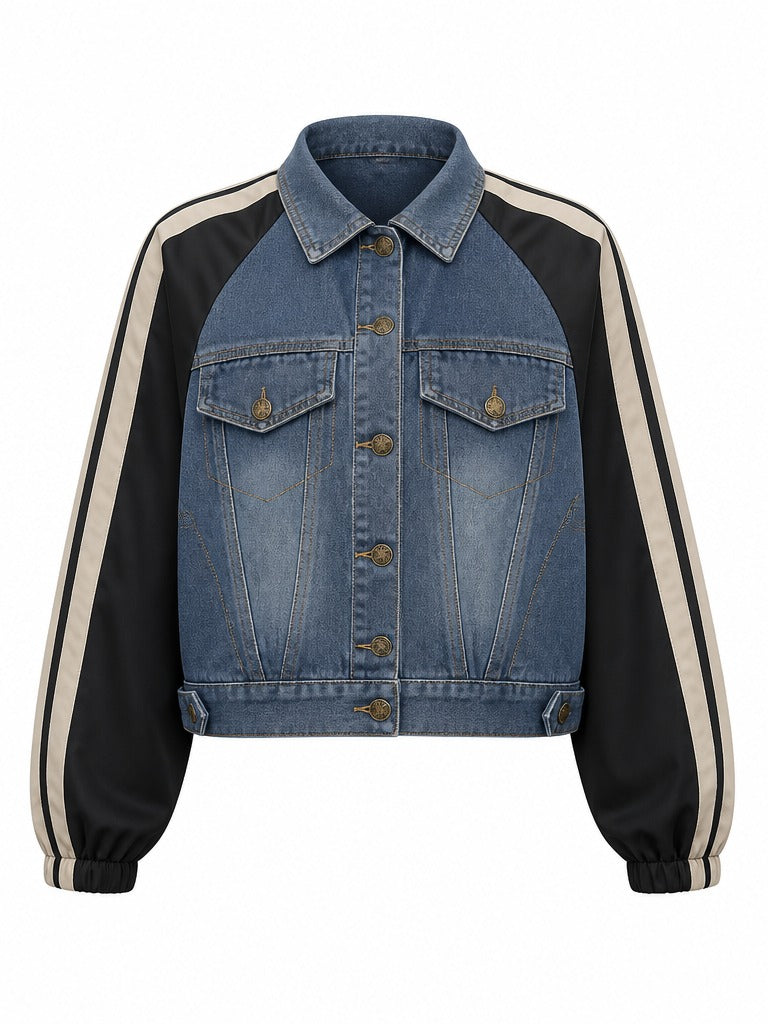 Confident Denim Patchwork Jacket