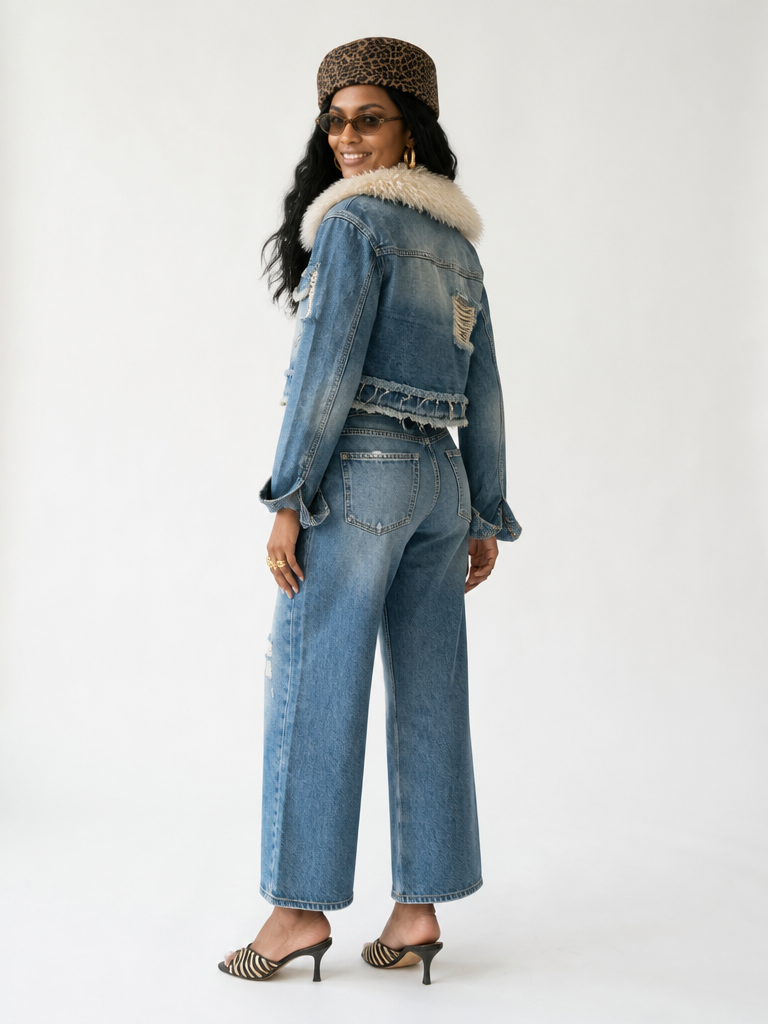 Fierce Faux Fur Patchwork Jacket