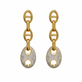Roxanne Two Tone Pave Drop Earring-0
