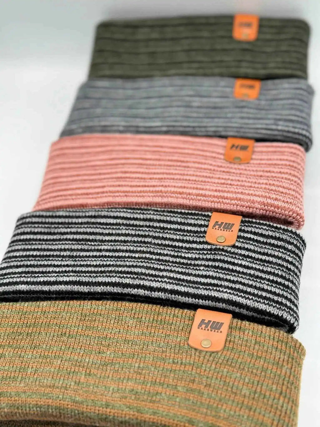Classic Contrast Cuffed Beanie, Brown and Green