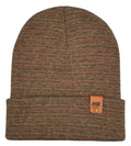 Classic Contrast Cuffed Beanie, Burgundy and Green