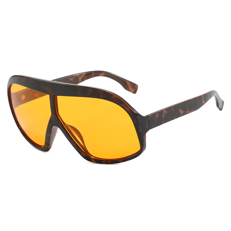 Conjoined large frame sunglasses, fashionable and versatile sunglasses, cross-border trendy sunglasses, high-end feel