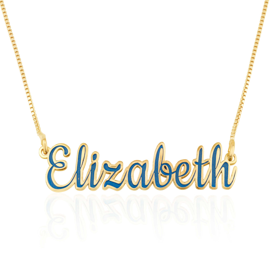 Custom Colorful Name Plate Necklace