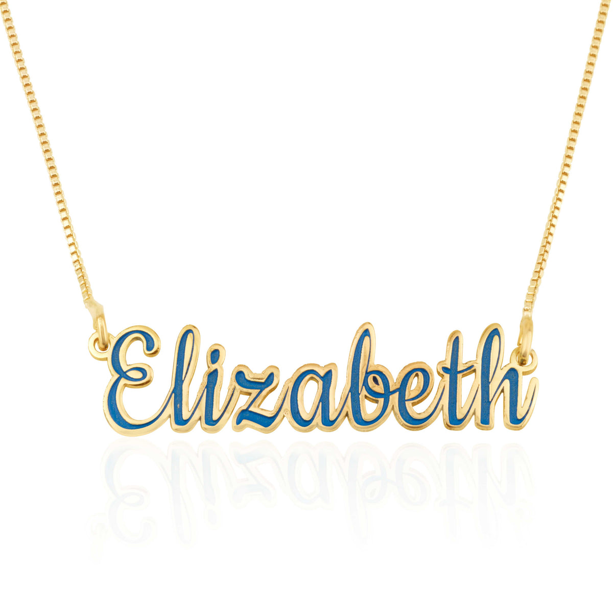 Custom Colorful Name Plate Necklace