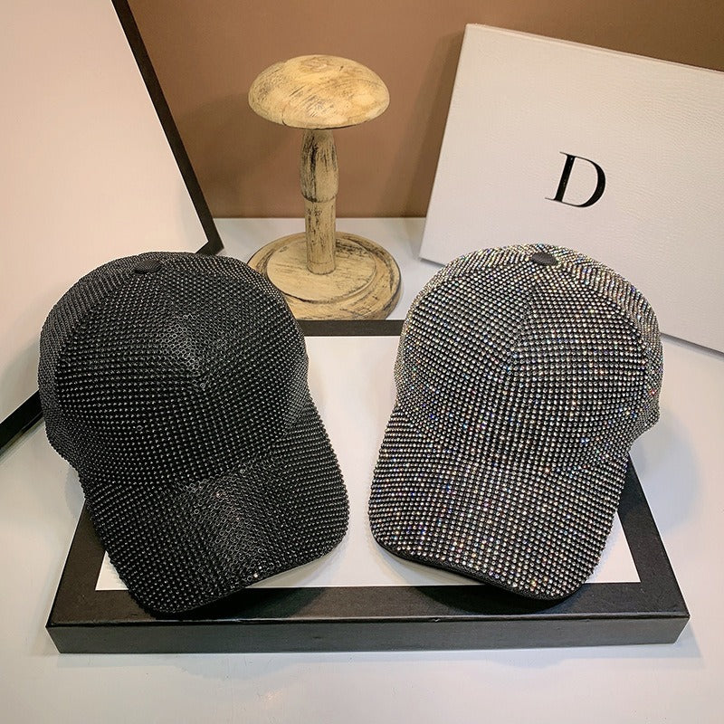 Summer peaked cap heavy handmade rhinestones full of diamonds internet celebrity baseball cap versatile sun protection hat
