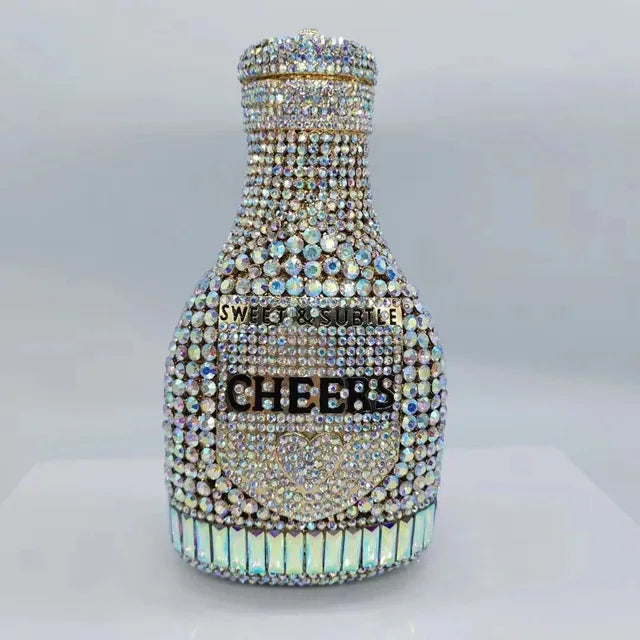 Women Bottle  Crystal Evening Bag Lady Diamond Wedding Bridal Purses Female Rhinestone Party Prom Clutches Bags