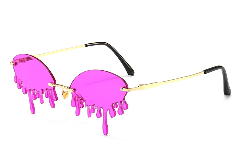 UV400 Trendy Tassel Sunglasses Fashion Retro Rimless Sun Glasses Steampunk Sunglasses Shades Funny Clouds Shaped Eyeglasses