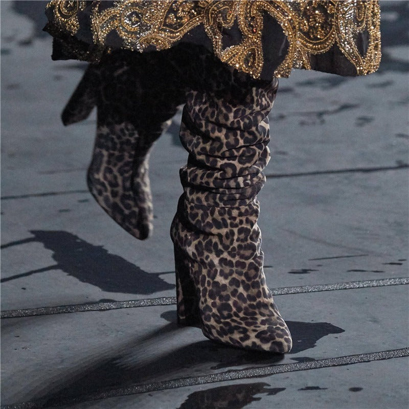 High Boots Female Pumps Thin Heels Pointed Toe Women Western Long Boots Shoes