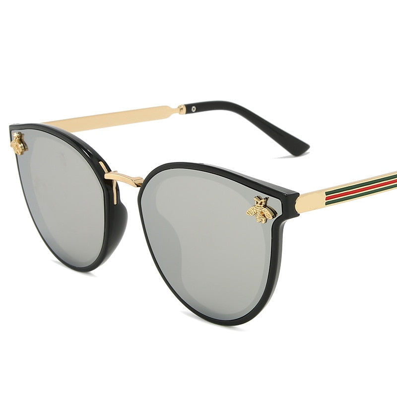 Bee Fashion For Women Sunglasses Men Square Brand Design Sun Glasses Oculos Retro Male Iron