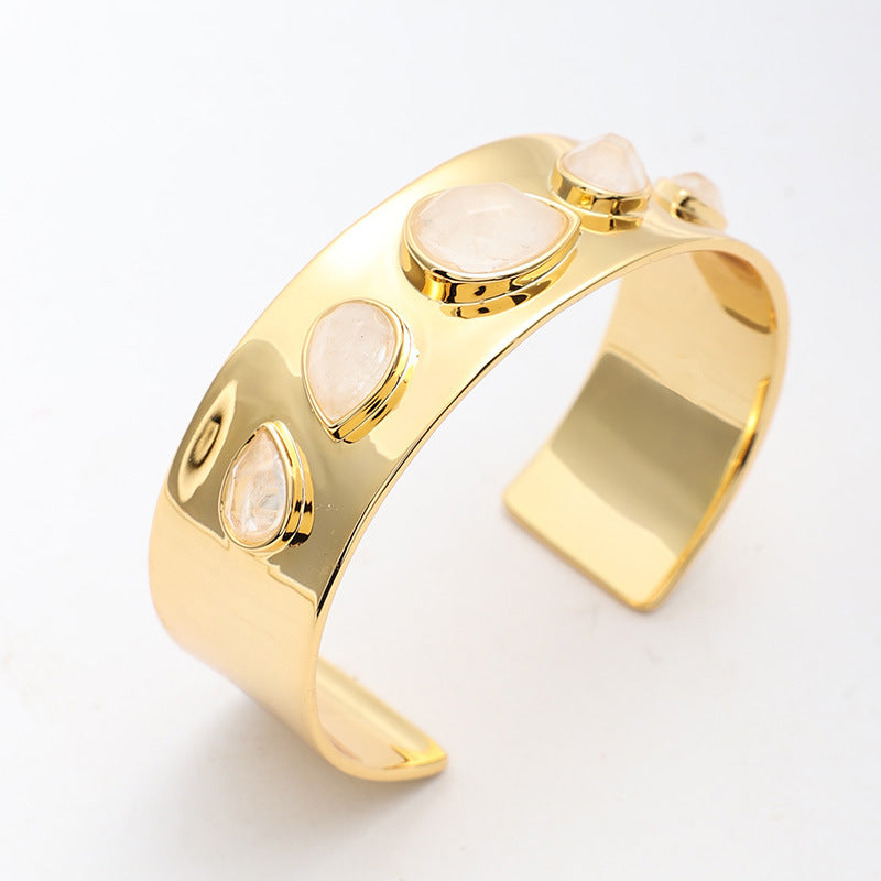 Classic crystal cashemire water drop open bracelet versatile advanced ins