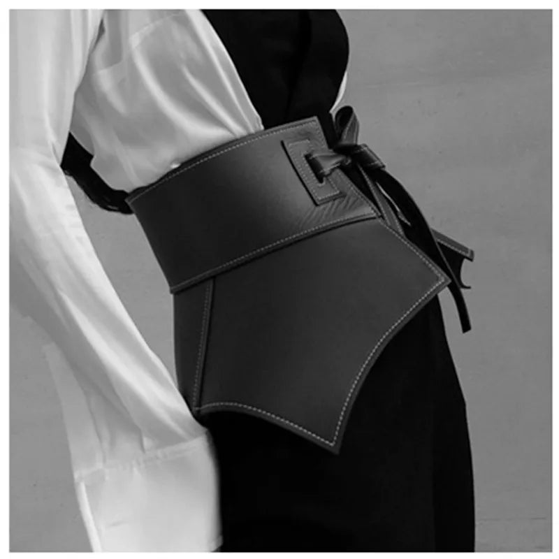 Customized Chic PU Leather Wide Belt Street Trendy Personality Women Corset Type Belt