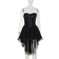 Butterfly Lace Corset Bodysuit Dress Dark Style  Train Mini Dress for Women