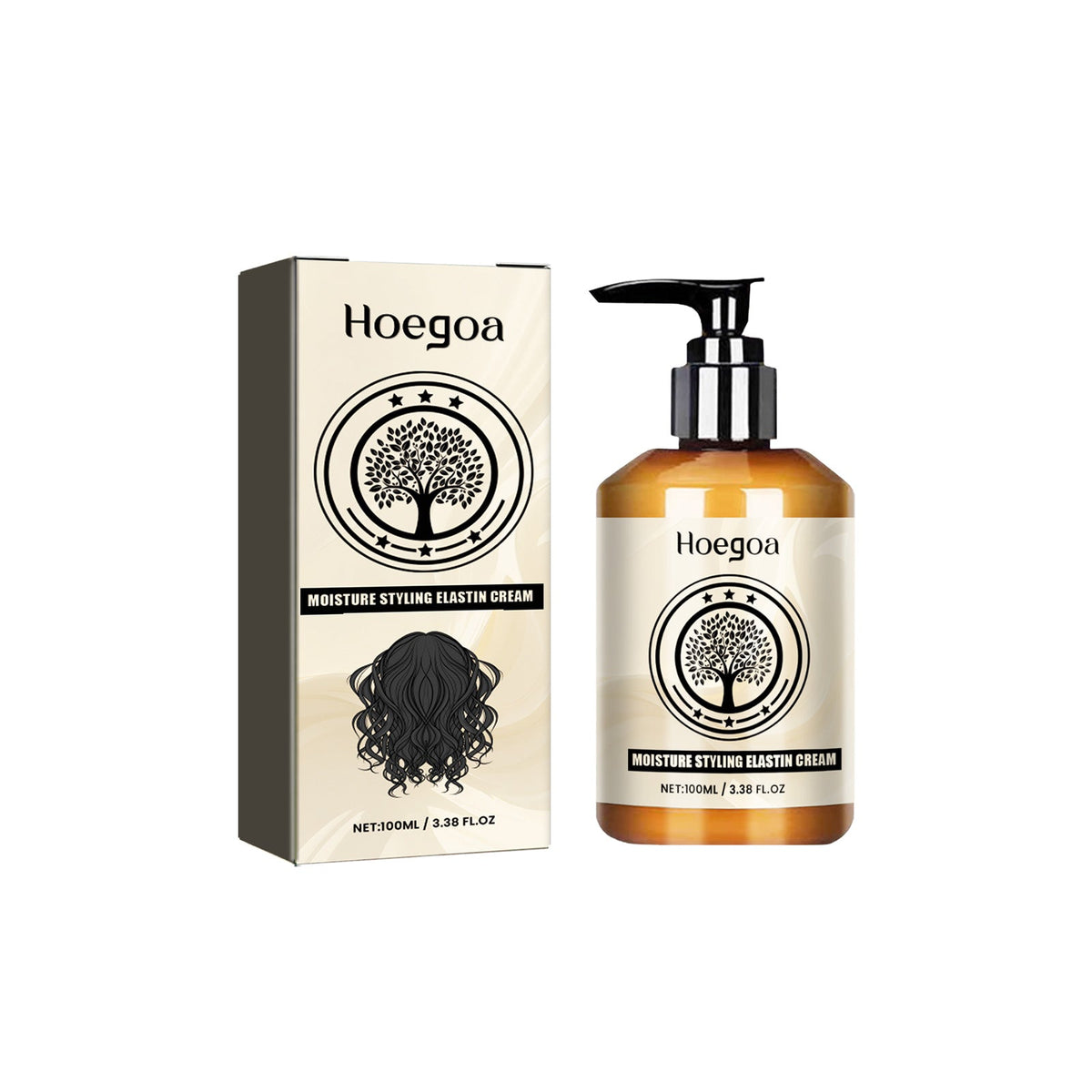 Moisturize Styling Elastin Cream, Curls Volumizing Shine Natural Puffiness Styling Conditioner