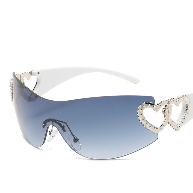 Fashion New One-Piece Sunglasses Y2K Millennium Hot Girl Style Rimless Sunglasses Vintage Modern Glasses