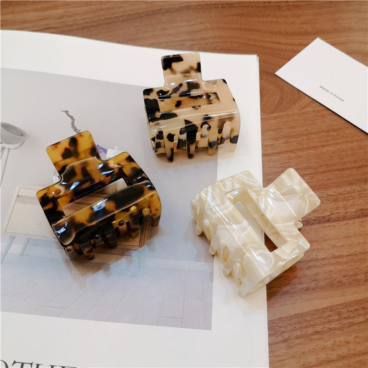 Zincqi Acetate French Style Large and Small Geometric Square Hair Clip for Back of Head, Hairpin, Shark Clip, Hair Clamp