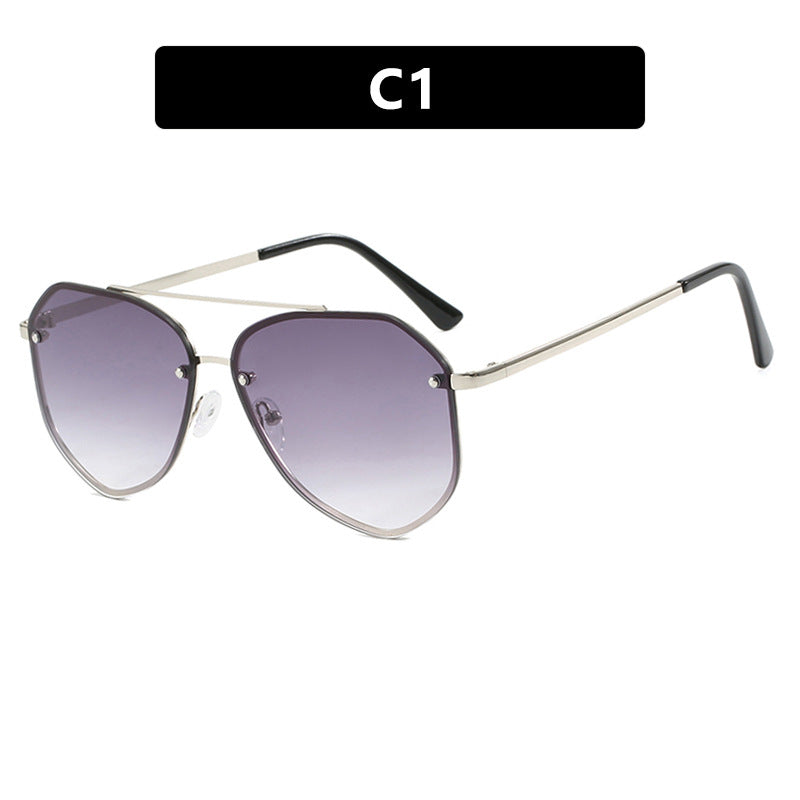 New Toad Sunglasses with Edged Sunglasses, Retro Metal Ins Trendy Sunglasses, Concave Design for Photography