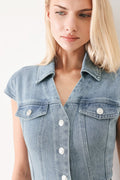 Classic Flow Denim Midi Dress