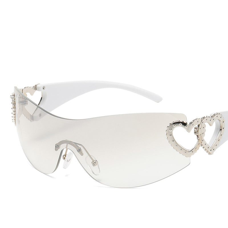 Fashion New One-Piece Sunglasses Y2K Millennium Hot Girl Style Rimless Sunglasses Vintage Modern Glasses