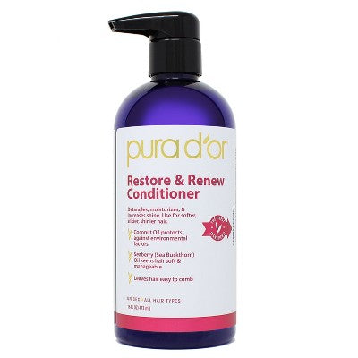 Pura d'or Restore & Renew Conditioner 16 fl oz - Imperfect Container