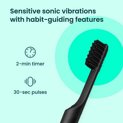 quip Sonic Electric Metal Toothbrush and Travel Case Black - Imperfect Box