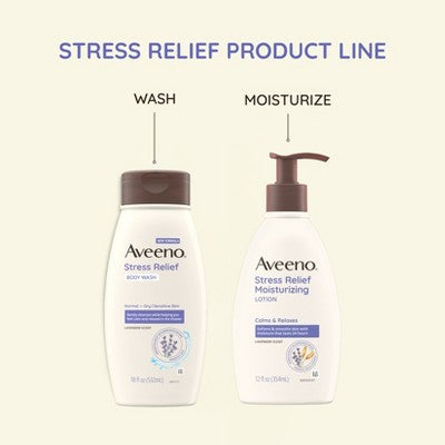 Aveeno Stress Relief Body Wash with Lavender & Chamomile 33oz - New