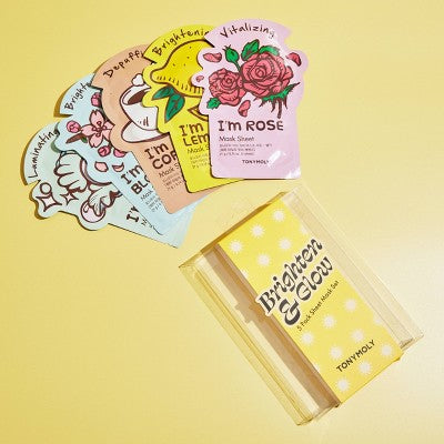 TONYMOLY Brighten & Glow Sheet Mask Set - New