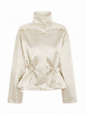 Elegant Satin Drawstring Jacket