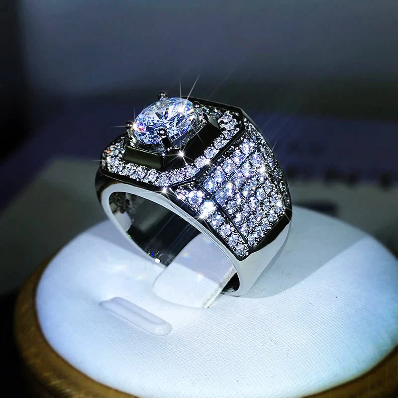 925 Sterling Silver AAA Crystal Zircon Ring