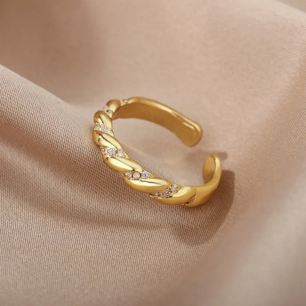 Zircon Twisted Open Ring