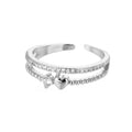 Zircon Double Heart Ring