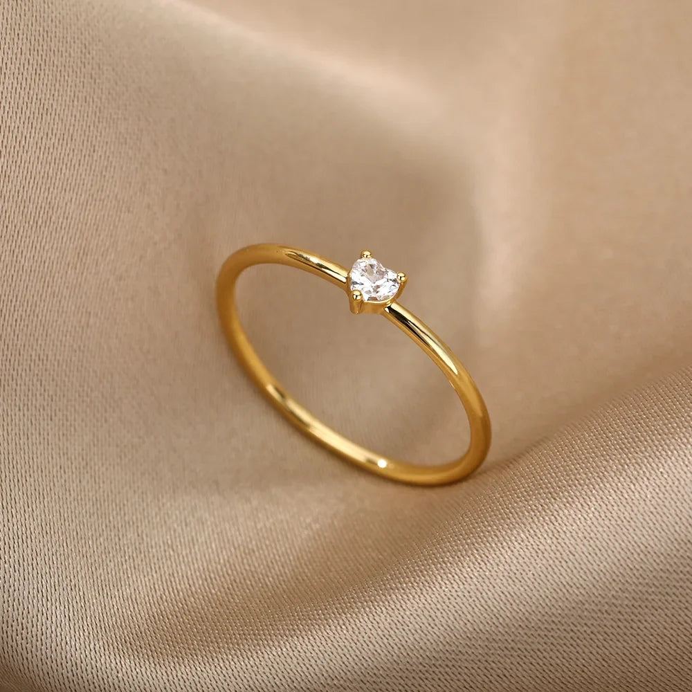 Zircon Little Heart Ring