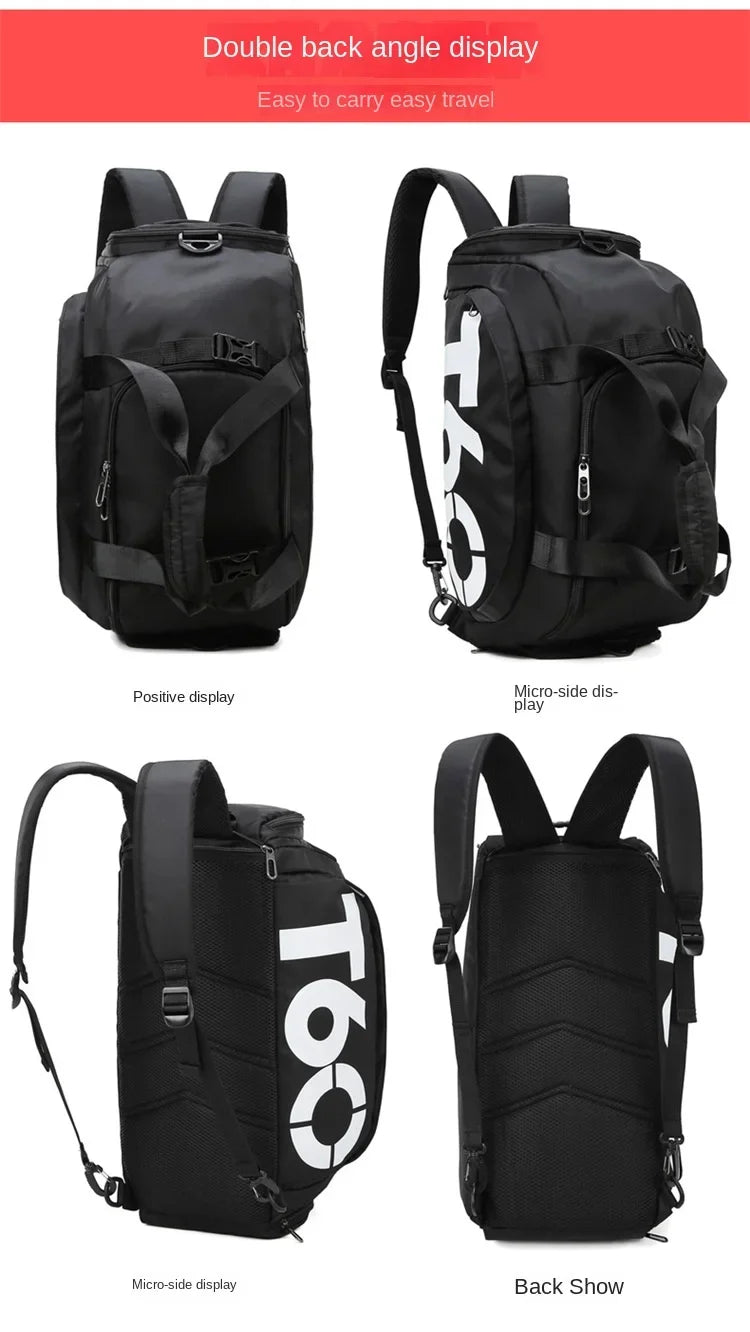 Multifunctional Waterproof Gym Duffel Bag – Large Travel Sports Backpack with Shoe Compartment