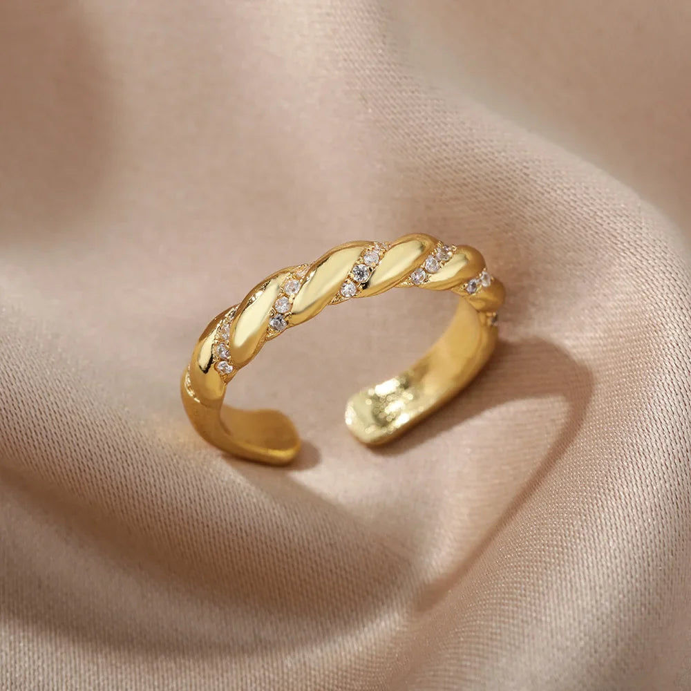 Zircon Twisted Open Ring