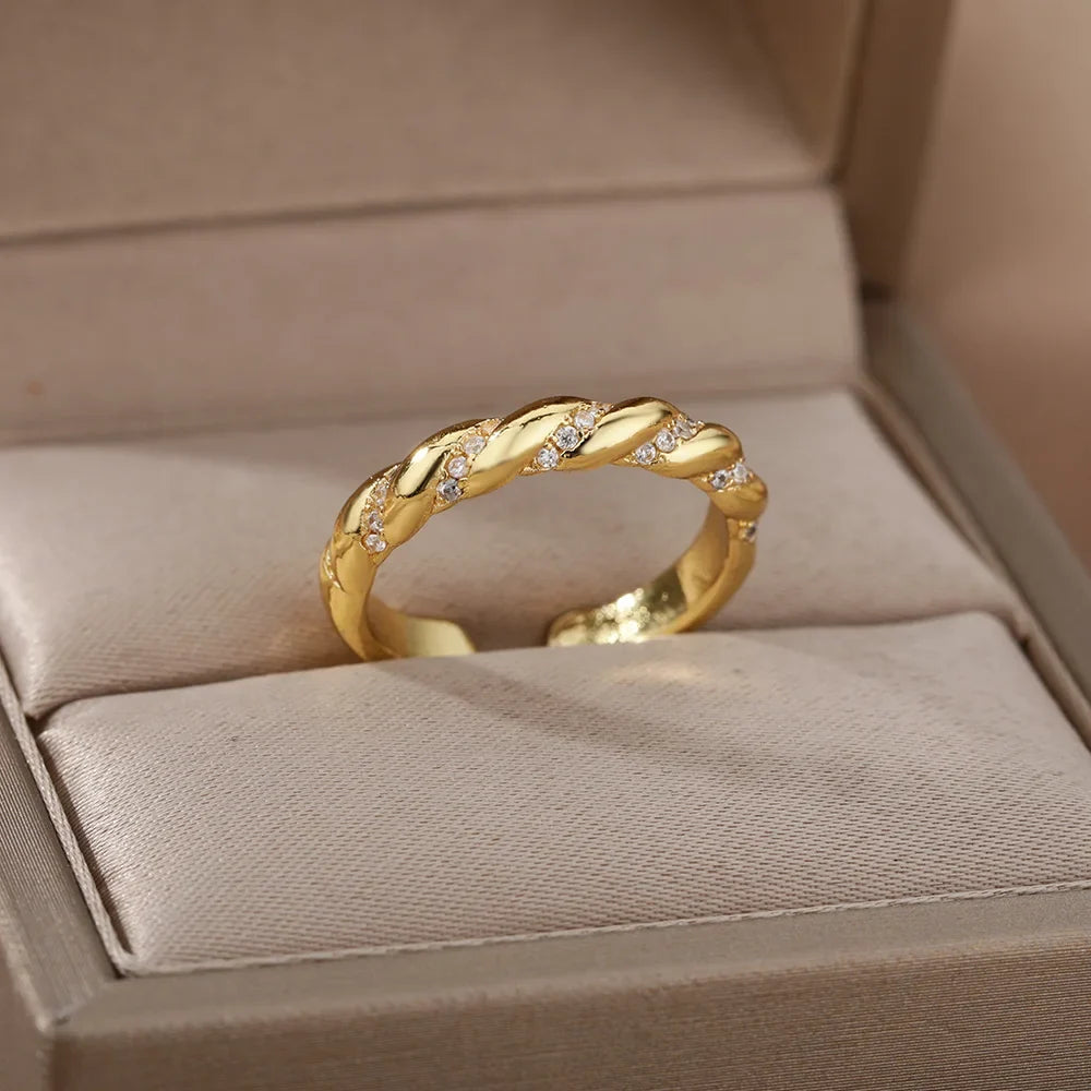 Zircon Twisted Open Ring