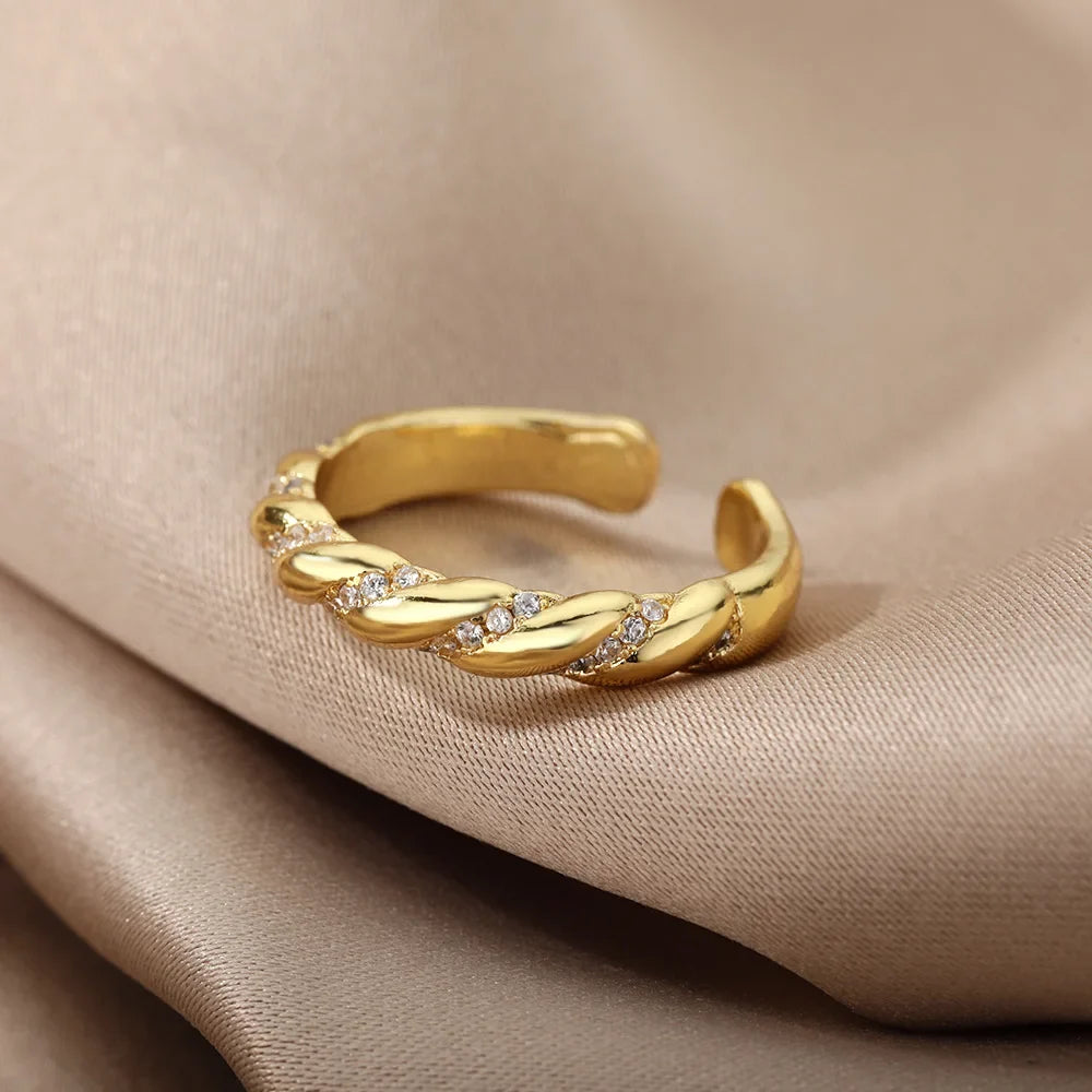 Zircon Twisted Open Ring