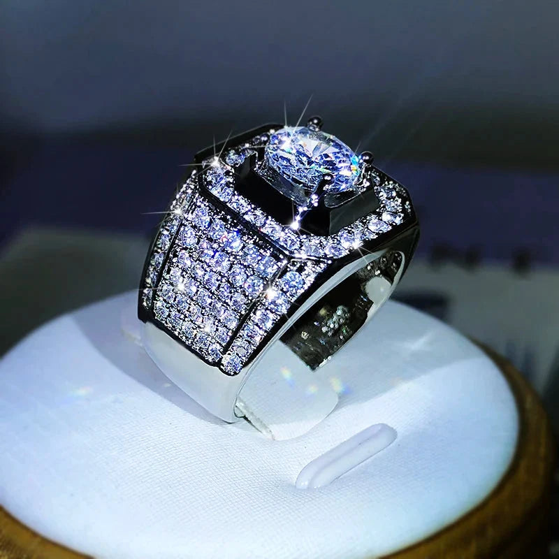 925 Sterling Silver AAA Crystal Zircon Ring