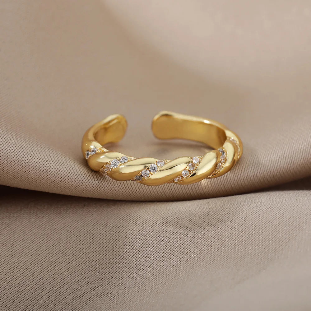 Zircon Twisted Open Ring
