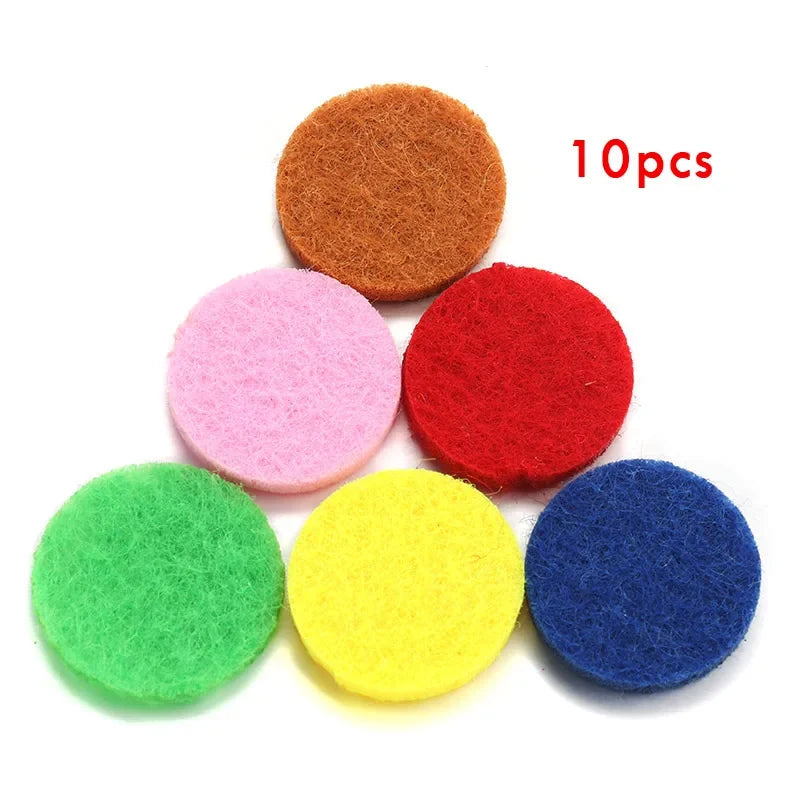 20mm Pattern Insert Perfume Pad Locket Necklace | Stainless Steel Aromatherapy Pendant