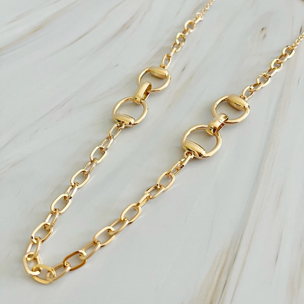 Double Equestrian Chain Necklace-3