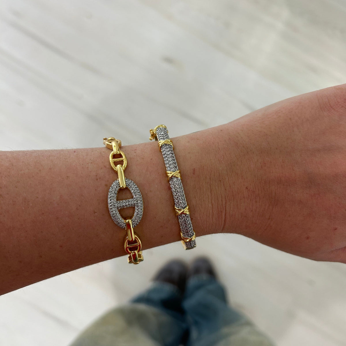 Rosie Two Tone Pave Bracelet-1