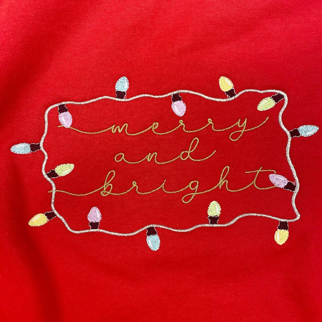 Merry and Bright Embroidered Sweatshirt