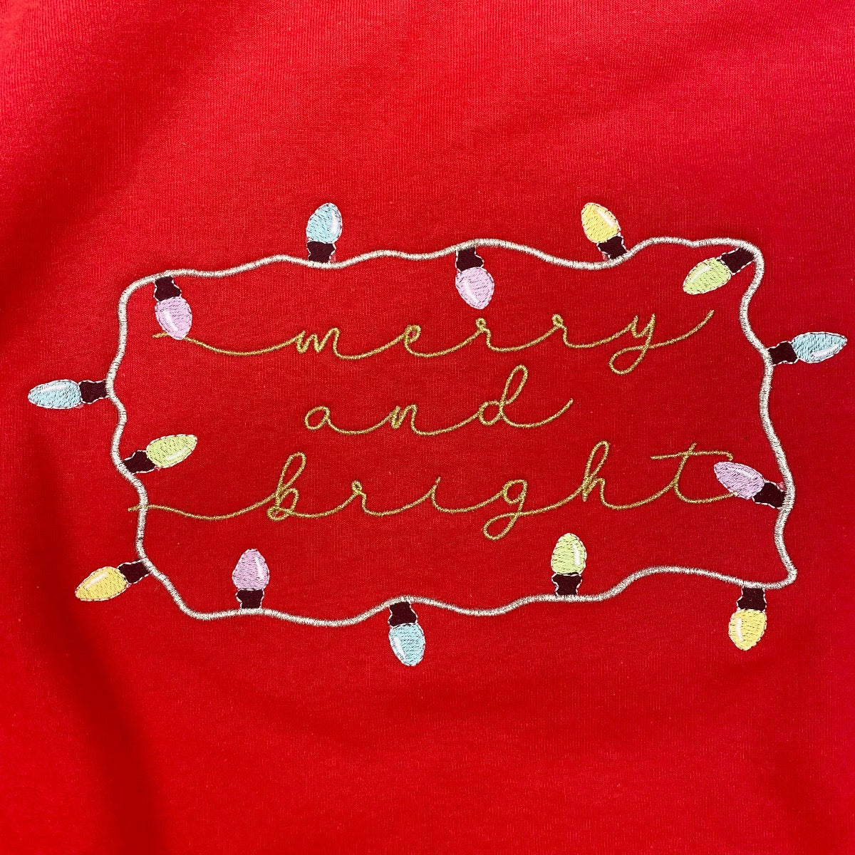 Merry and Bright Embroidered Sweatshirt